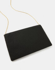Embellished Envelope Clutch Bag, Black (BLACK), large