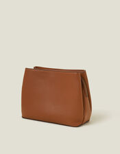 Faux Leather Webbing Strap Crossbody Bag, Tan (TAN), large