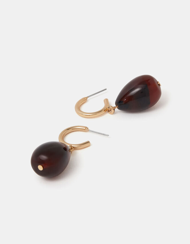 Resin Drop Hoop Earrings, , large