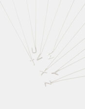 Sterling Silver Initial Pendant Necklace, Silver (ST SILVER), large