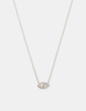 Sterling Silver Evil Eye Pendant Necklace, , large