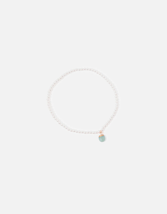 Pearl and Stone Charm Anklet, , large