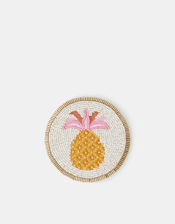 Round Pineapple Beaded Coaster, , large