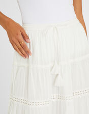 Tiered Maxi Skirt, White (WHITE), large