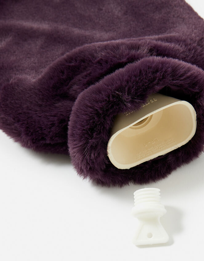 Faux Fur Hot Water Bottle, Purple (PURPLE), large