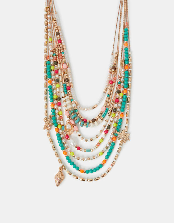 Bead Charm Layered Necklace, , large