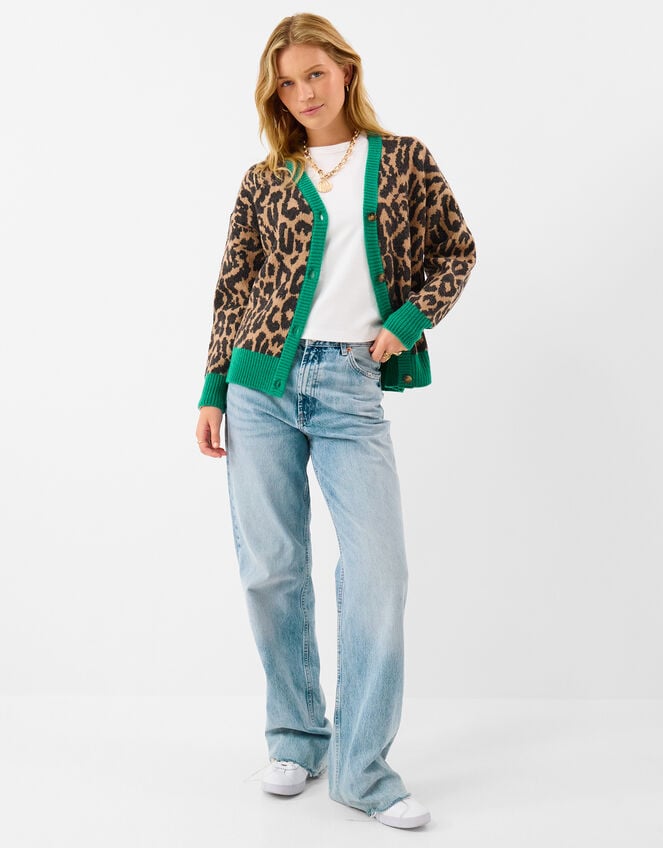 Leopard Print Cardigan, Leopard (LEOPARD), large