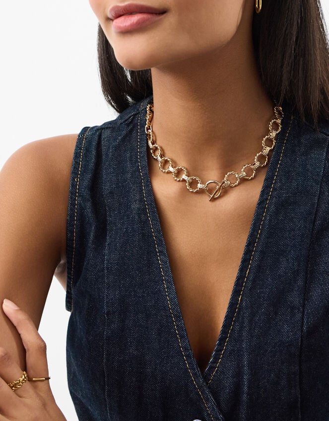 Twist Link T-Bar Necklace, , large