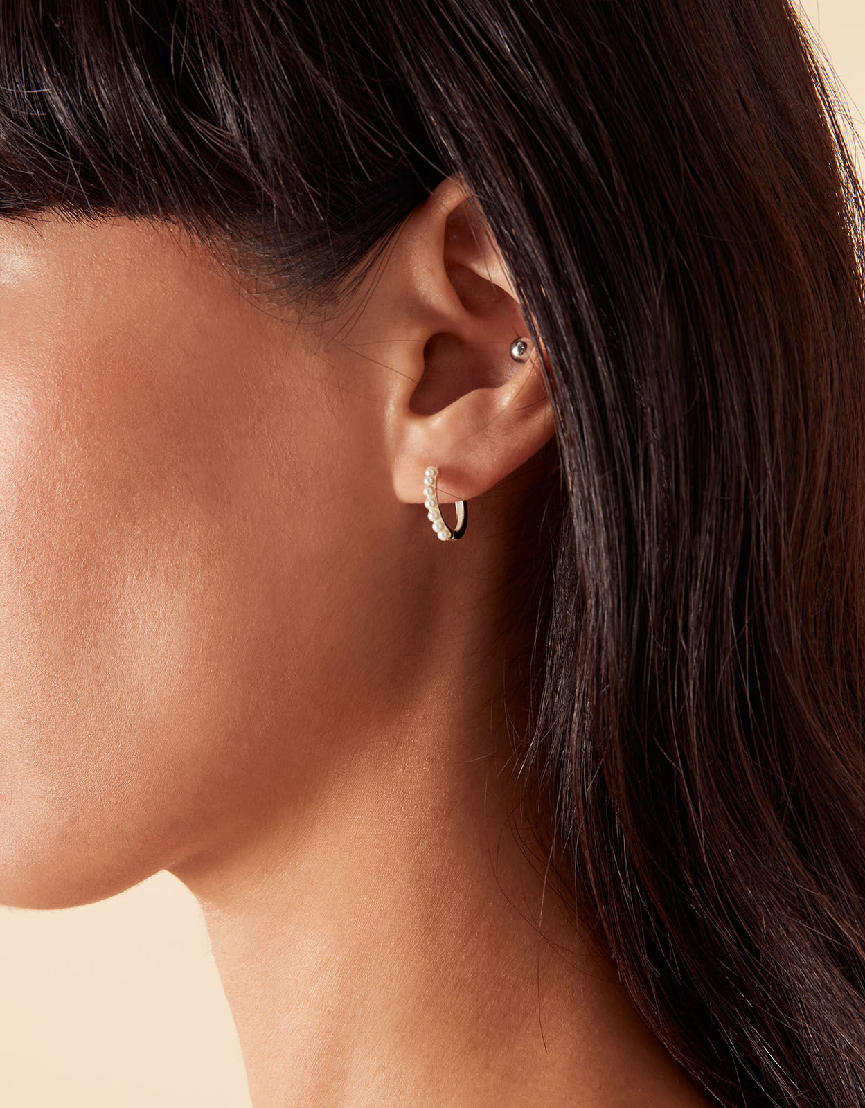 Sterling silver pave hoop earrings online