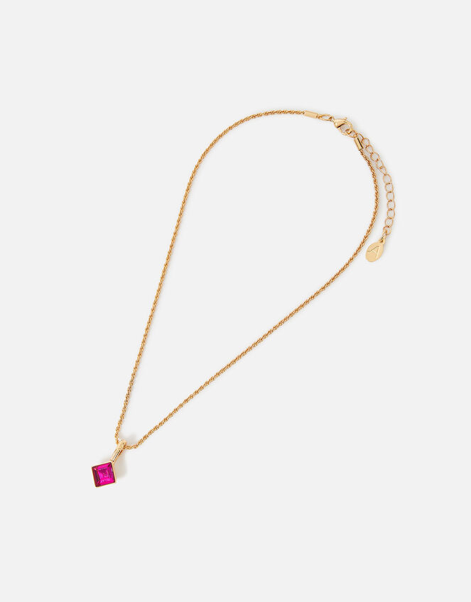 Short Gem Pendant Necklace, , large