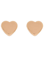 Rose Gold-Plated Heart Stud Earrings, , large