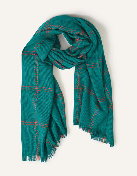 Wandsworth Check Print Scarf, , large