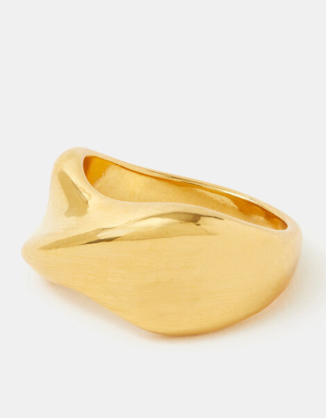 Stainless Steel Chunky Twist Ring, Gold (GOLD), large