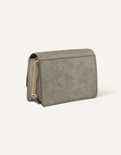 Glittery Leather Cross-Body Bag, Gold (GOLD), large