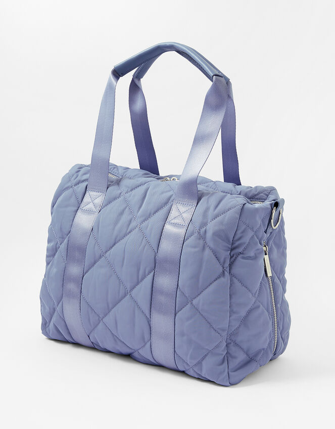 Becca Quilted Gym Bag, Blue (BLUE), large
