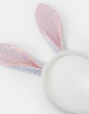 Girls Sequin Bunny Ears Headband, , large