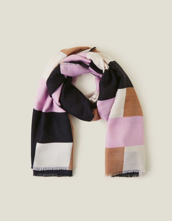 Geometric Print Scarf, , large