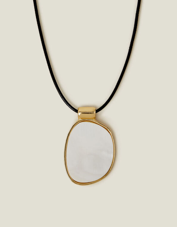 Mother Of Pearl Pendant Cord Necklace, , large