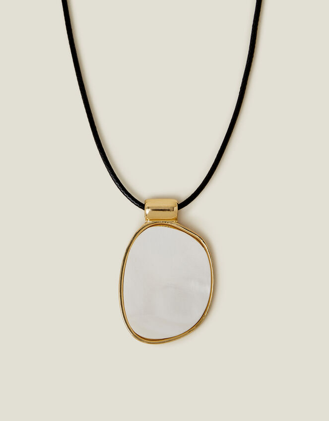 Mother Of Pearl Pendant Cord Necklace, , large
