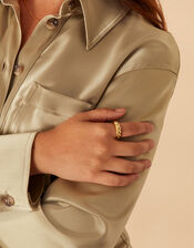 Gold Vermeil Chunky Croissant Ring, Gold (GOLD), large