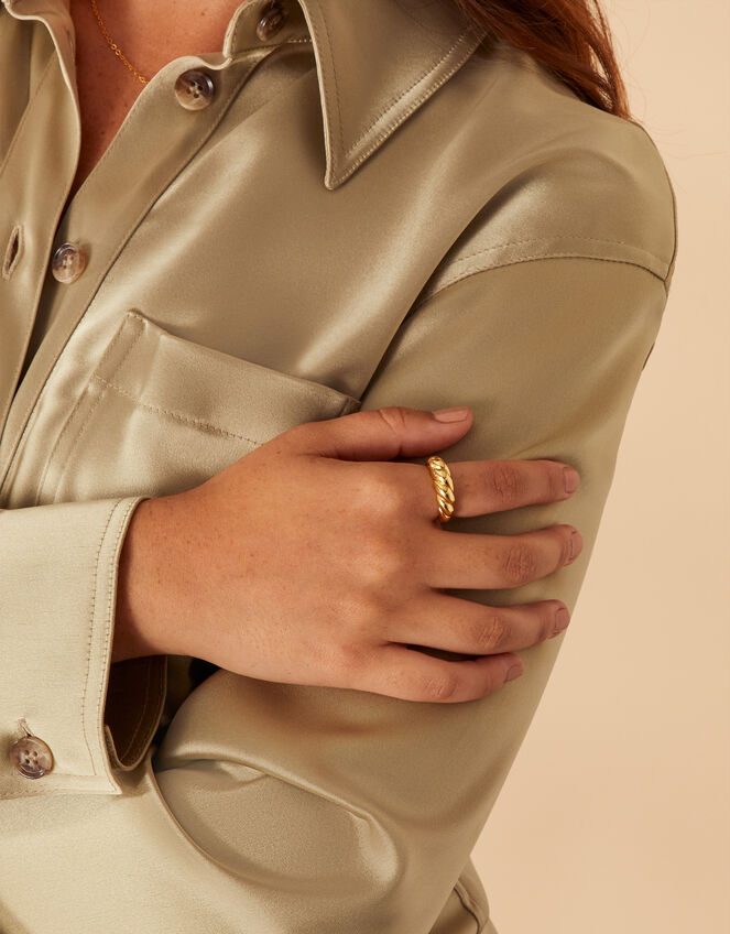 Gold Vermeil Chunky Croissant Ring, Gold (GOLD), large