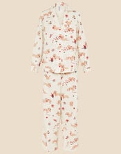 Christmas Sausage Dog Print Pyjama Set, Ivory (IVORY), large
