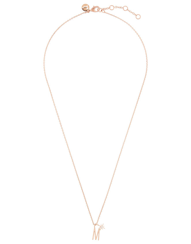 Rose Gold-Plated Initial Star Necklace - M, , large