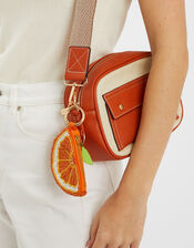 Embellished Orange Bag Charm, , large