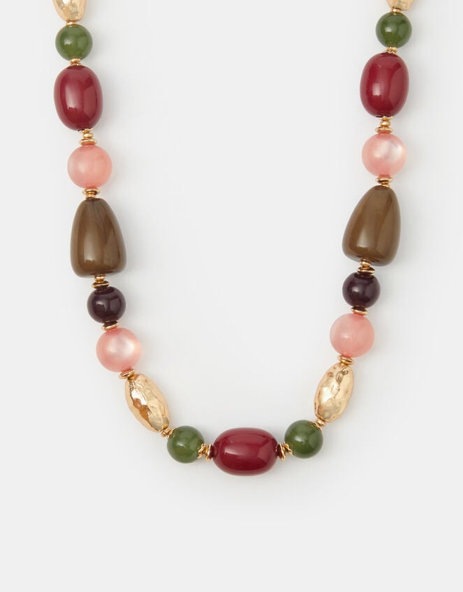 Chunky Resin Beaded Collar Necklace, , large