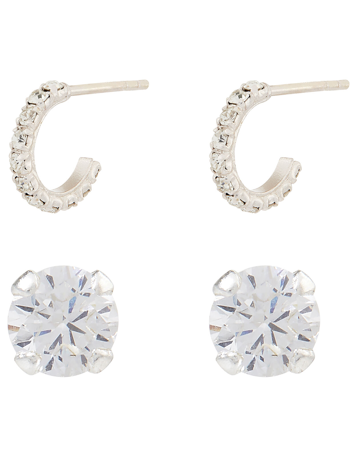 Large diamante sales stud earrings