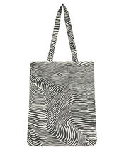 Zebra Shopper Bag, Black (BLACK/WHITE), large