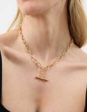 T-Bar Link Chain Necklace, Gold (GOLD), large