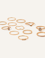 Crystal Rings 12 Pack, Gold (GOLD), large