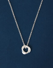 Sterling Silver-Plated Chunky Pendant Necklace, , large