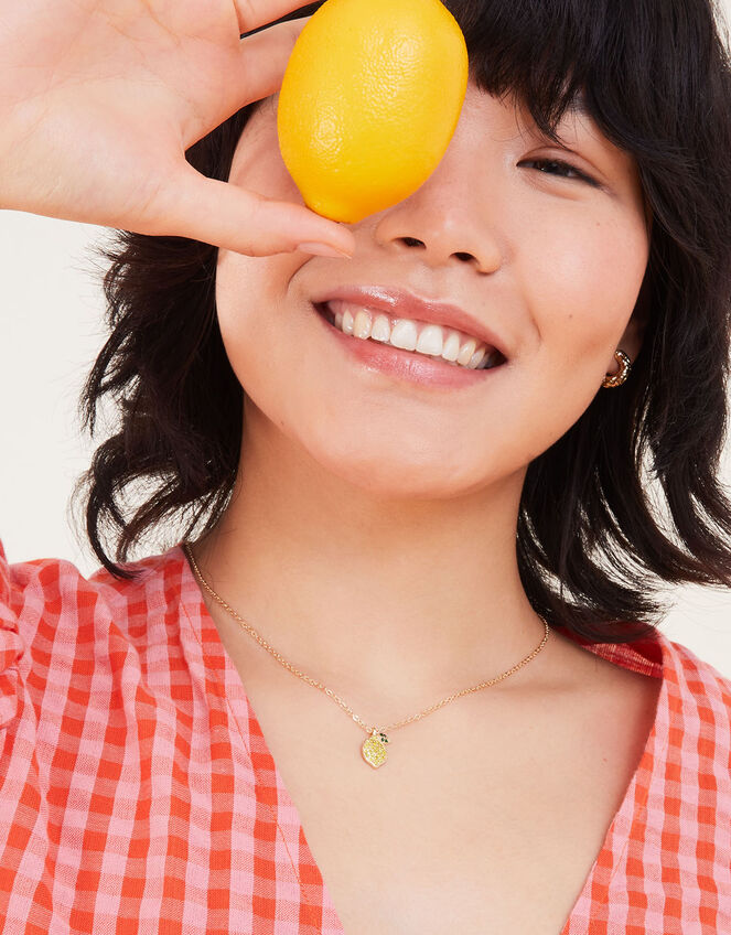 Lemon Pendant Necklace, , large