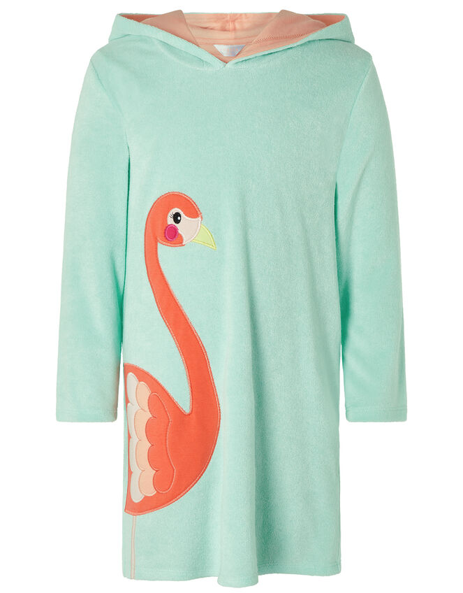 Flora Flamingo Towelling Kaftan, Multi (BRIGHTS-MULTI), large