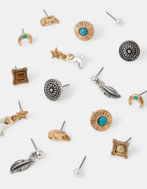 8-Pack Cowboy Stud Earrings, , large