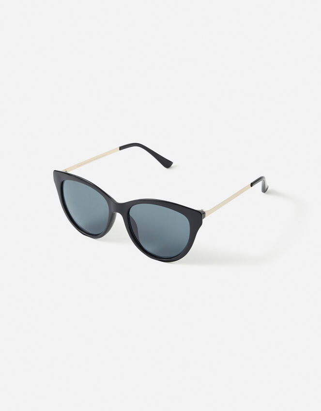 Mya Metal Arm Cateye Sunglasses with Recycled Materials, Black (BLACK), large