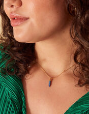 14ct Gold-Plated Lapis Lazuli Shard Pendant Necklace, , large