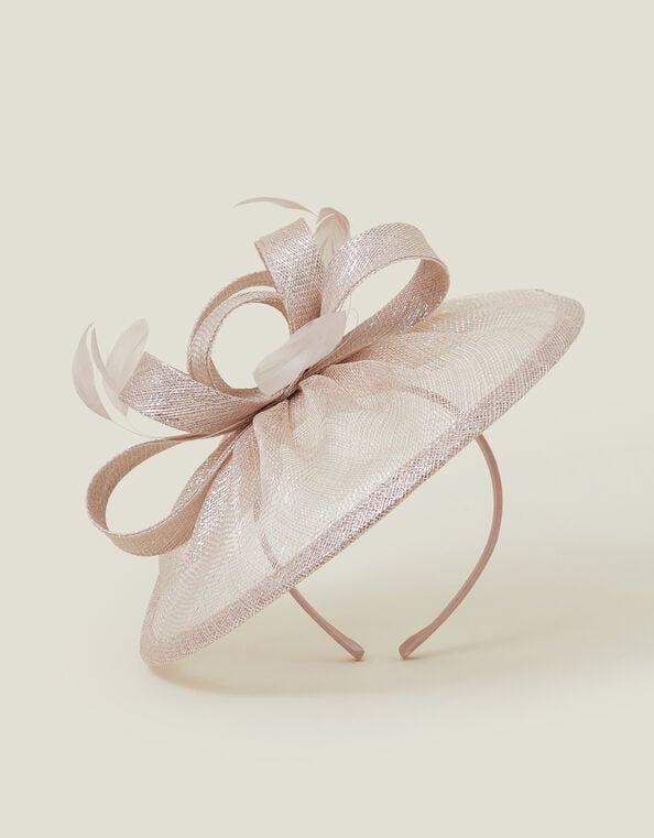 Feather Bow Disc Fascinator, , large