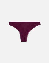 Geometric Lace Brazilian Briefs, Red (BURGUNDY), large