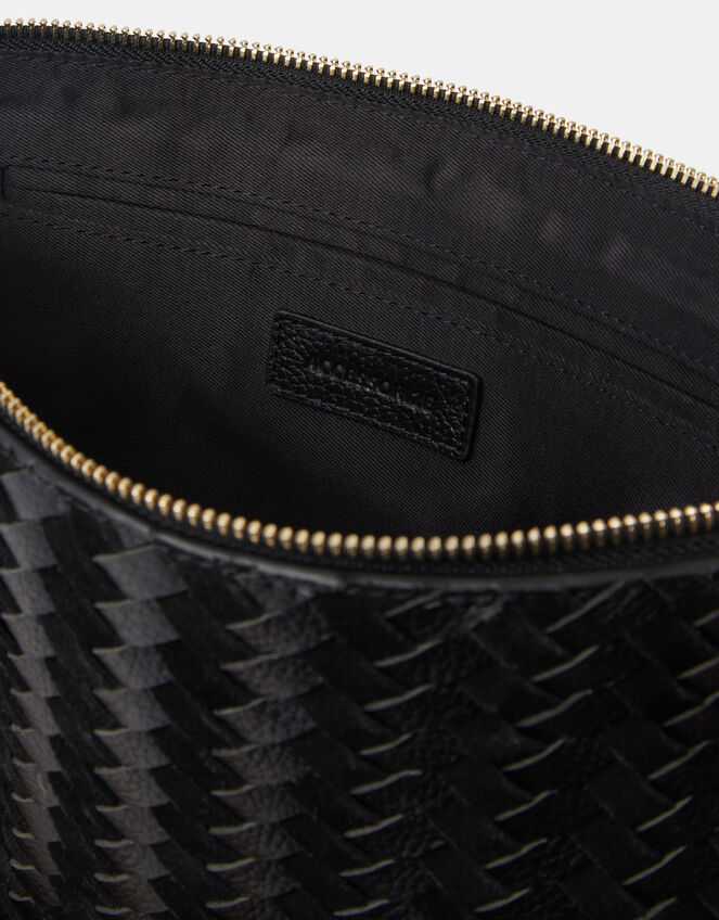 Woven Leather Crossbody Bag, , large