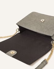 Glittery Leather Cross-Body Bag, Gold (GOLD), large