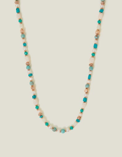 Mix Beaded Necklace Turquoise, , large