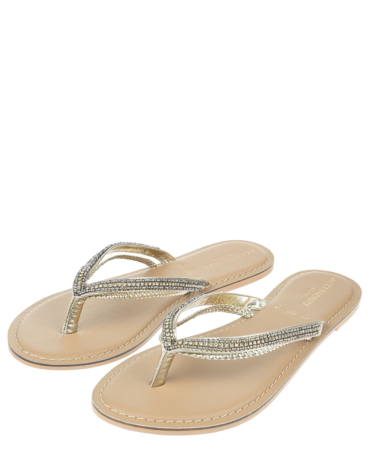 Gold embellished 2024 flip flops