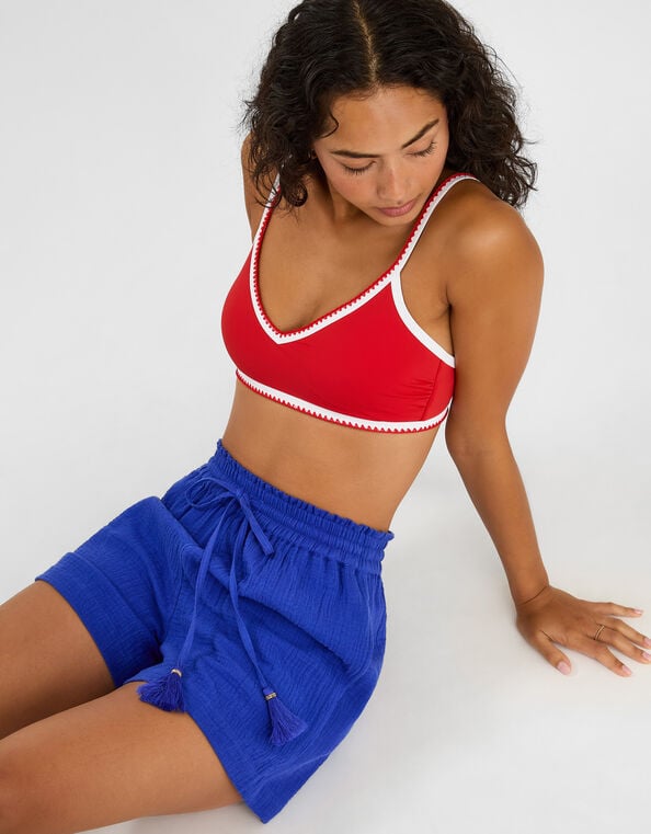 Hight Waist Beach Shorts, Blue (COBALT), large