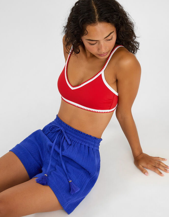 Hight Waist Beach Shorts, Blue (COBALT), large