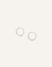 Sterling Silver Simple Huggie Hoops , , large