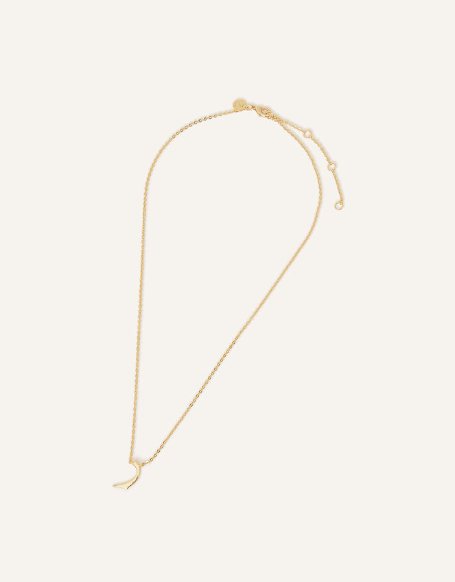 14ct Gold-Plated Arabic Initial Pendant Necklace - R (Raa), , large