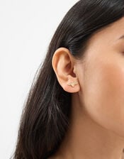 Bee Diamanté Stud Earrings, , large